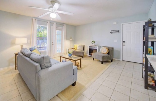 Indian Bayou Condo | Sunny on the inside! Inviting condo 1/2 mile from public beach access