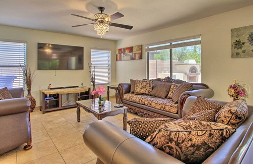 Fireside at Norterra House | Sunny Phoenix Abode w/ Pool, Grill & Fire Pit