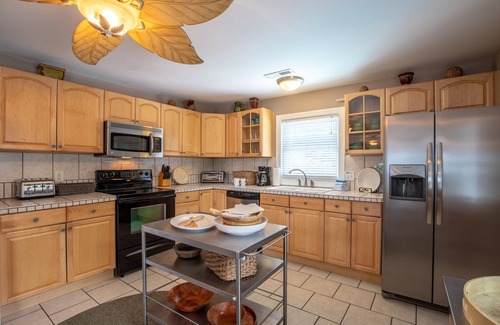 Crescent Beach House | Sunrise Retreat! Huge Private Pool & Hot Tub, WIFI, Steps to Beach, New Cabanas!