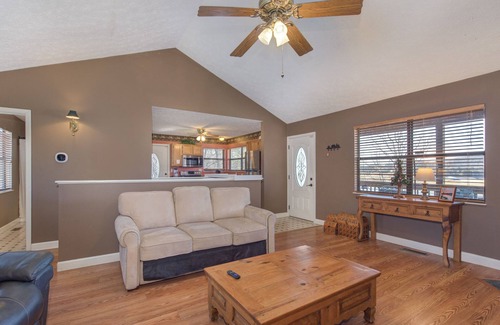 Sevierville Cabin | Sunset Breeze | Luxury Lakeside Cabin- Private Dock+ Hot Tub