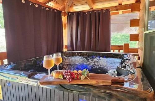 Sevierville Cabin | Sweet November Cabin~Indoor Salt Pool-Fireplaces-Hot Tub-Copper Tubs-EV Charger