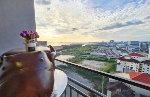 Taman Melaka Raya Apartment | SweetLavenderLovely#SeaView#Privatebathtub#Netflix#FreeParking#OneHall&OneRoomWithBalconys#ImperioResidence