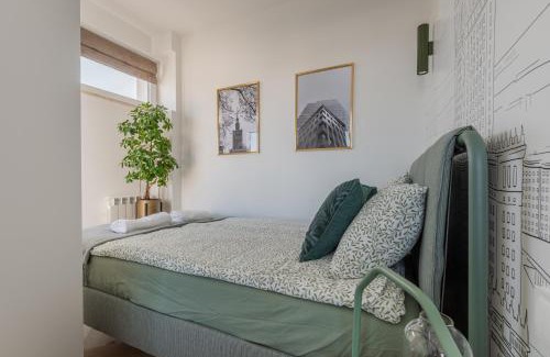 Srodmiescie Apartment | Tamka Center Residence z widokiem na Warszawę