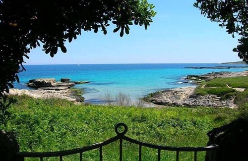 Otranto Villa | Terrace on the sea: Otranto, Seafront Villa-private beach access and rocks.