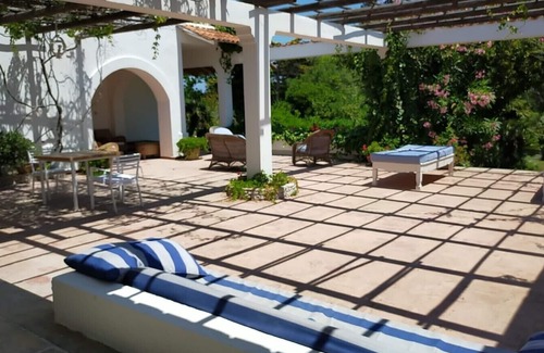 Otranto Villa | Terrace on the sea: Otranto, Seafront Villa-private beach access and rocks.