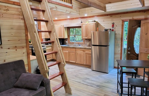 Thompsonville House | The "Bear Den" 500' Betsie river waterfront Guest home.