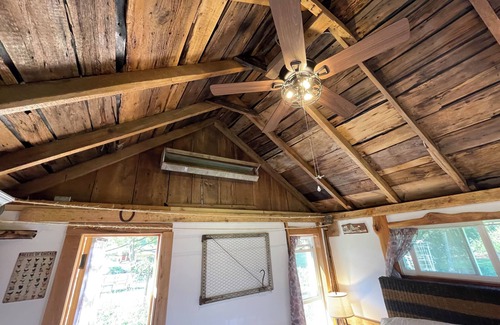 Trumansburg Cabin | The Coop at CrowNestFarm! Communal Rec Room-Bathroom-Kitchenette