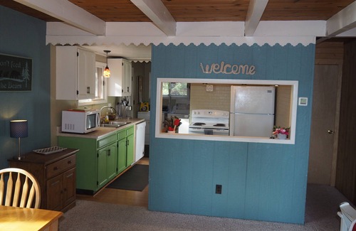Kalkaska Ski Chalet | The Cub Hill Chalet on Cub Lake - Private Lakefront, Dock, Raft, Water Toys, Huge Deck, and Spa!