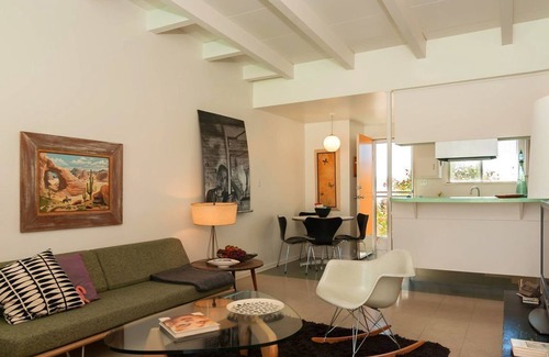 Desert Hot Springs Apartment | The Getaway 1BR #1: Pool, Mountain View, Kids/Pets welcome