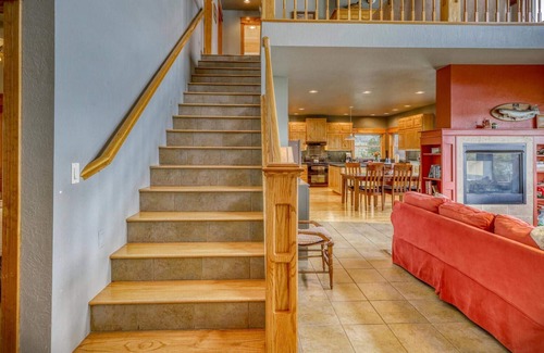 Lake Hatcher Park House | The House on the Point: Lakefront Home with Private Dock, Fireplace, Mountain Views, and 2 Garages!