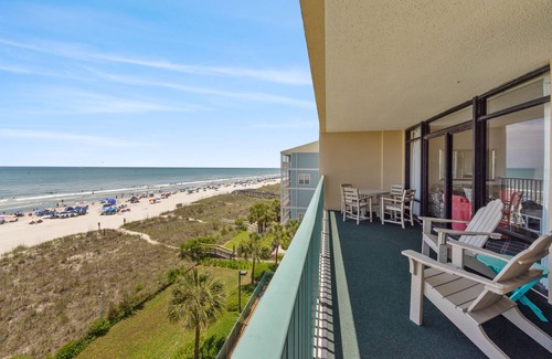 Ocean Drive Condo | The Verandas 404 - 3 Bed/3 Bath Ocean Front Condo - Walk to Main Street - Pool, Hot Tub & Lazy River
