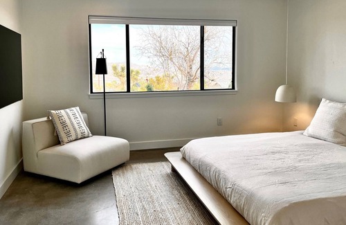Joshua Tree House | The Zendo House heated saltwater pool, hot tub, fire-pit