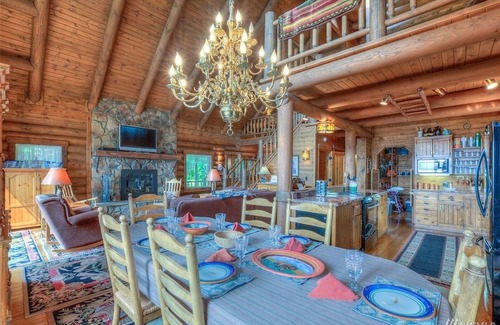 Rosario Cabin | Timber Lodge Log Home, 10 Person Theater Room, Hot Tub, Pool Table, Ocean Views!