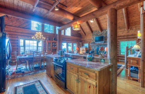 Rosario Cabin | Timber Lodge Log Home, 10 Person Theater Room, Hot Tub, Pool Table, Ocean Views!