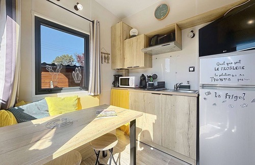 Jullouville-les-Pins House | Tiny House Near Beach with Pool, Fitness, Kids' Area, Parking, Wi-Fi, Terrace