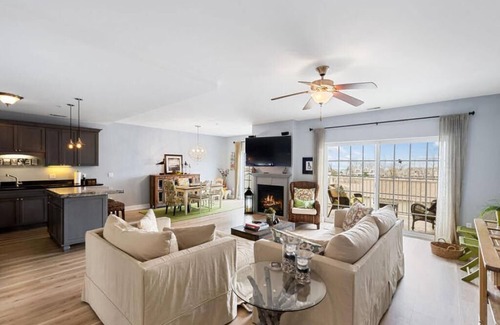 New Buffalo Condo | Top-floor downtown condo with pool, gym, walk to beach and more | A Skyline View