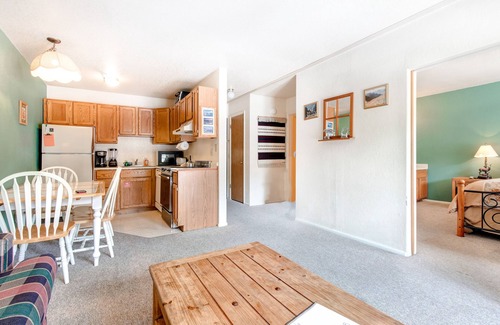 North Park City Condo | Top-floor, mountain view condo with fireplace, pool & hot tub - steps to shuttle