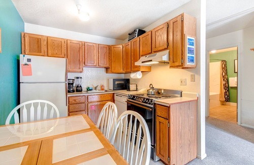 North Park City Condo | Top-floor, mountain view condo with fireplace, pool & hot tub - steps to shuttle