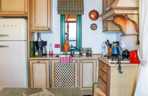 Kea Villa | Traditional stone villa with a swimming pool and a fantastic sea view