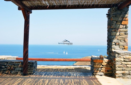 Kea Villa | Traditional stone villa with a swimming pool and a fantastic sea view