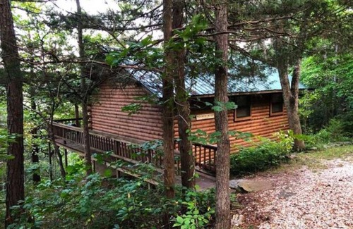 Eureka Springs Cabin | Tranquil Cabin- Perched on Mountain Top boasting jacuzzi for two and expansive deck with views! Trail & Cave on Property!