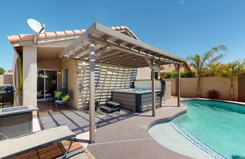 Foothills House | Tranquil dog-friendly house with heated pool, hot tub, gas grill, & washer/dryer