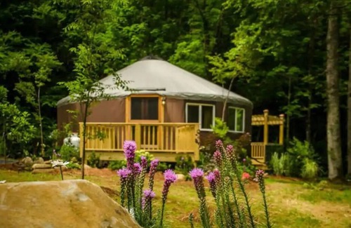 Topton House | Tranquil Haven Luxury Yurt - Creekside Glamping w/Private Hot Tub