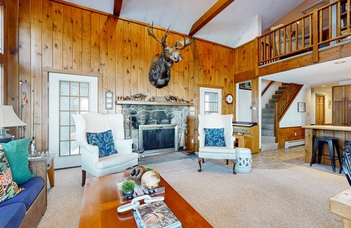 South Casco House | Tranquil Lakefront Retreat with large outdoor patio, beach and Stunning Views
