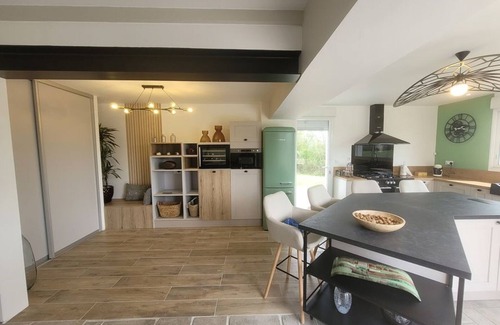 Le Perrier House | Tranquil Retreat: Renovated House with Heated Pool, Near Beach & City, Pet-Friendly