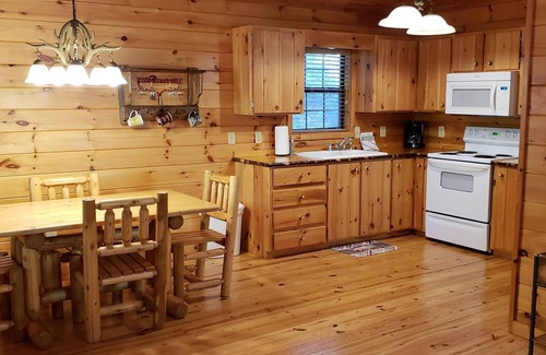 Helen Cabin | Trout Fish-Inn Cozy Cabin w/Hot Tub, Fire Pit & Steps from Downtown Helen!