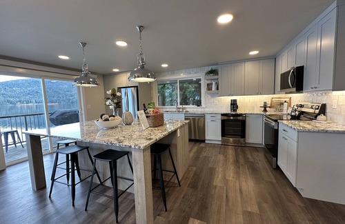 Sudden Valley House | TWENTY STEPS to the SANDY BEACH! Stunning Lake Whatcom WATERFRONT Home