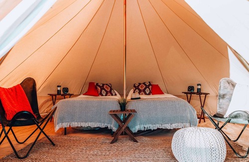 Valle House | Twin Tent w/Shared Bathroom - Find us among the juniper trees and the open sky.