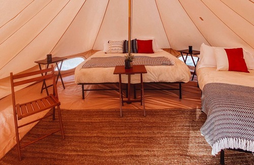 Valle House | Twin Tent w/Shared Bathroom - Find us among the juniper trees and the open sky.