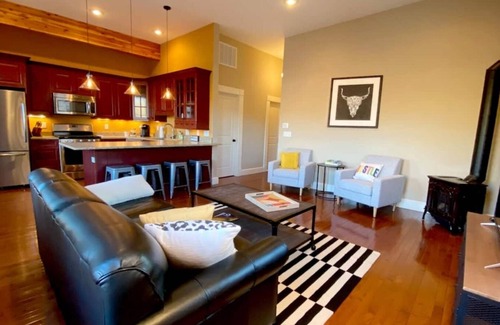 Salida Condo | Two spacious bedrooms with ample living space and a gourmet kitchen right in the heart of downtown Salida, this gorgeously furnished condo will not disappoint!