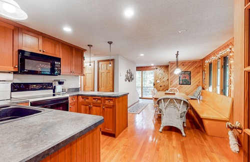 Bridgton Cottage | Two-story dog-friendly cabin with a wood stove, pool, tennis, beach, W/D