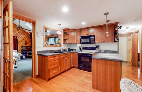 Bridgton Cottage | Two-story dog-friendly cabin with a wood stove, pool, tennis, beach, W/D