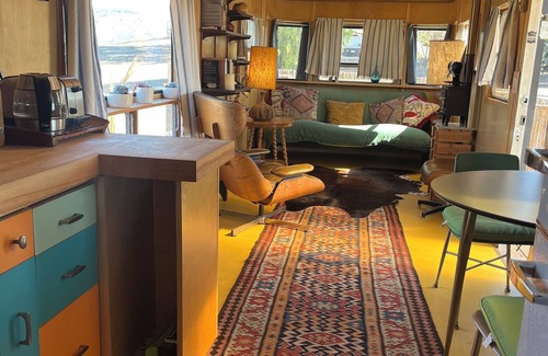 San Marcos RV Rental | Unique Boutique Airstream Spartan in a Lavender Oasis
