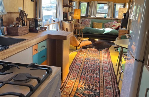 San Marcos RV Rental | Unique Boutique Airstream Spartan in a Lavender Oasis