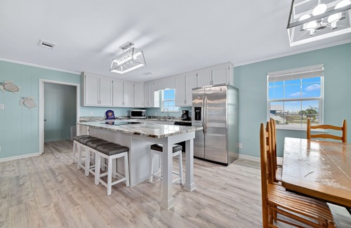 Fort Morgan House | Updated 3 Bdrm w/amazing Gulf Views. Large Covered Deck and Open Deck