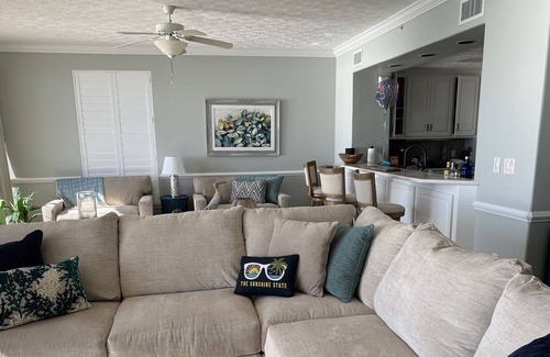 Gulf Lagoon Beach Condo | Updated furnishings, 3BR/3BA, 48ft Private Balcony, Heated Pool, Beach Chairs