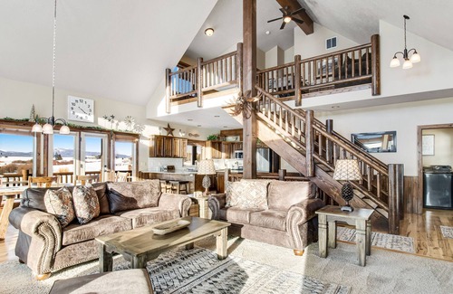 Brookdale Meadows House | Updated, mountain-view retreat with private hot tub, game room, deck & firepit
