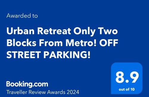 Capitol View Apartment | Urban Retreat Basement Studio Only Two Blocks From Metro! OFF STREET PARKING!