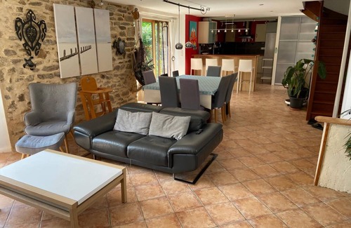 Surzur Villa | Very peaceful villa, countryside, sea, private pool. Typical stone and wood.