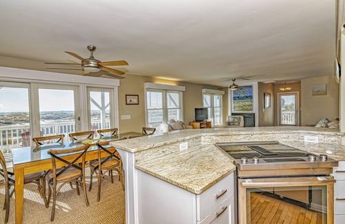 Bald Head Island House | Views of sunset on south beach; watch from the expansive decks. Across from beach access