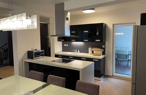 Podstrana Villa | VILLA ARYA with private heated pool, gym, sauna, roof hot tub near the sea.