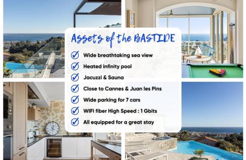 Vallauris Villa | Villa Bastide : Sea view/Hot Tub/Sauna