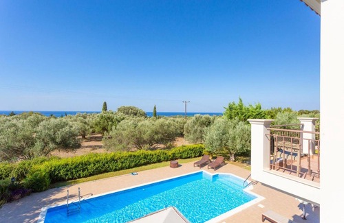 Sarlata Villa | Villa Eufrosini Large Private Pool Walk to Beach Sea Views A C Wifi Car Not Required - 2301