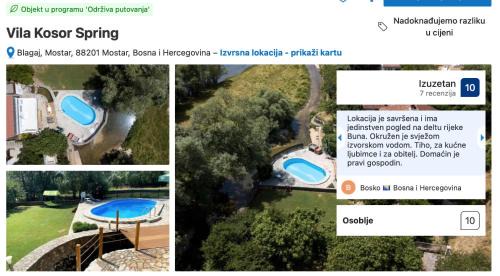 Blagaj Villa | Villa Kosor Spring
