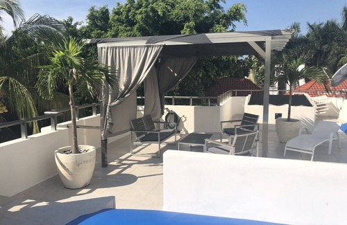 Playacar Fase I Villa | VILLA LA PERLA BLANCA spacious 4 Bedroom/4 baths/beautiful pool/roof sunbed.
