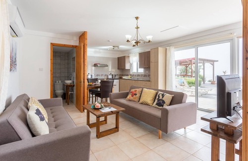 Latchi Villa | Villa Paradiso Sunset Private Pool Walk to Beach Sea Views A C Wifi - 3072